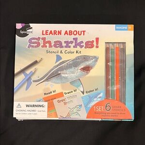 Learn About Sharks Stencil & Color Kit